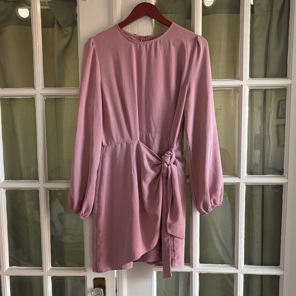 Lulus Elegant Pink Dress with Bow Detail